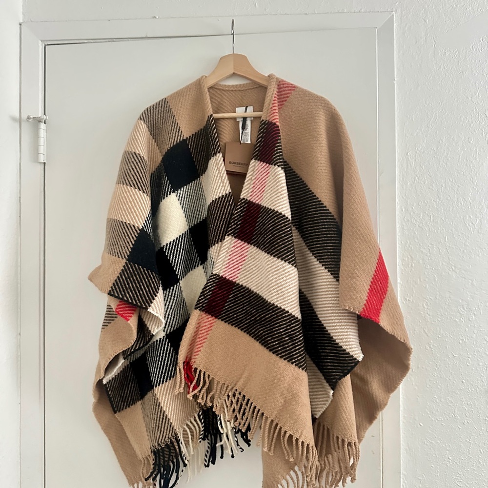 Burberry Mega Checkered Wool and Cashmere Poncho